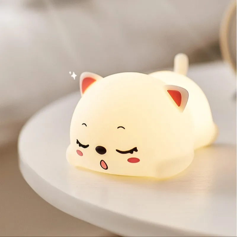 Imagem -03 - Cat Touch Sensor Lâmpada com Controle Remoto para Crianças Usb Recarregável Silicone Led Night Light Bedside Lamp Lovely Baby Gift