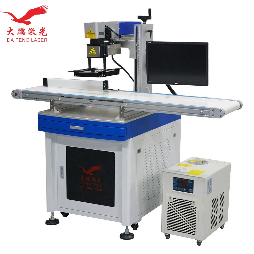 Visual Positioning Automatic Focus UV Online Flying Fiber Laser Marking Machines with Touch Screen Control Laser Marker