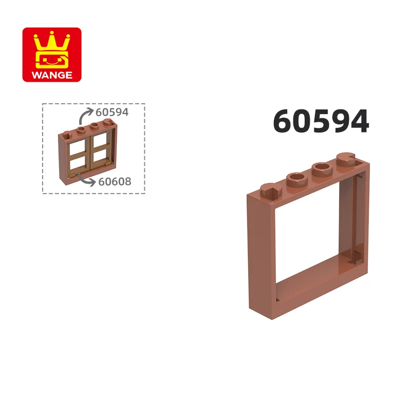 Wange 60594 100g/54Pcs Window Frame 1x4x3 Construction Parts Building Blocks Moc Accessories Compatible with Brick Children Toys