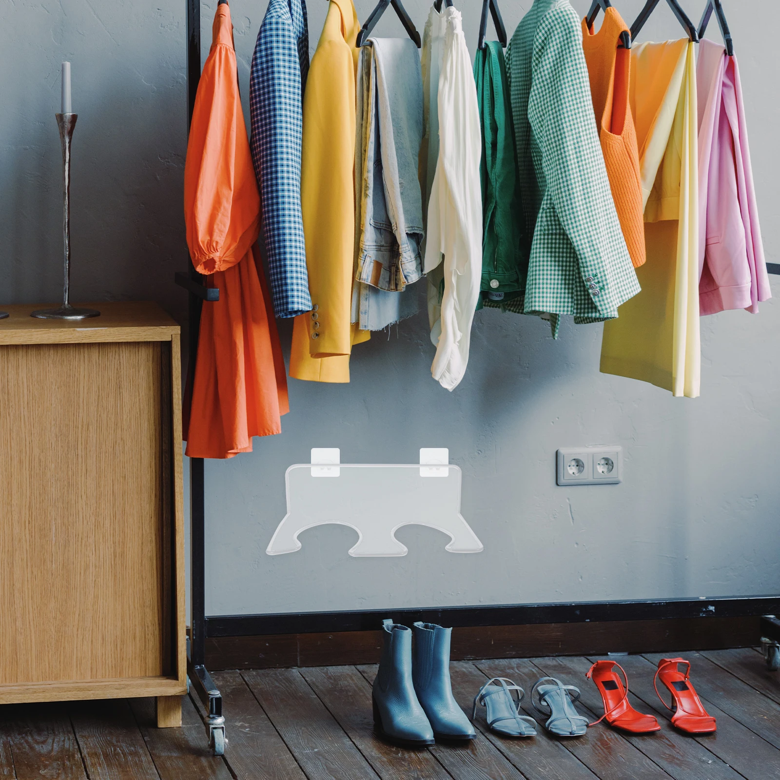 

2pcs White Wall Mounted Shoe Rack for Long Boots Storage Organizer Made of Carbon Steel Easy to Install Modern Design
