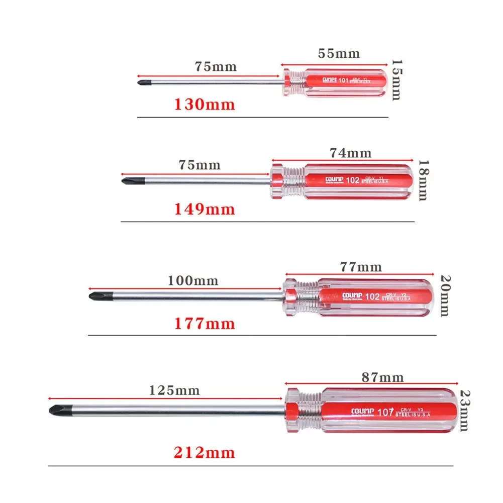 4pcs Y Shaped Screwdriver Set Nonslip Magnetic Tri-Wing Screwdriver Y0 Y1 Y2 Y3 130mm To 212mm Chrome Vanadium Steel Hand Tools