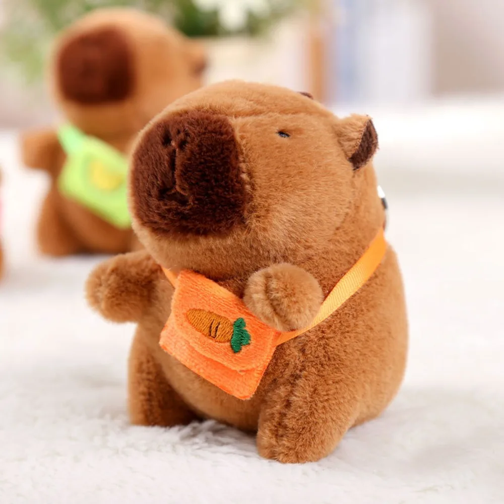 Kawaii Multi Style Plush Capibara 12cm Plush Keychain Accessories Capibara Stuffed Doll Car Couple