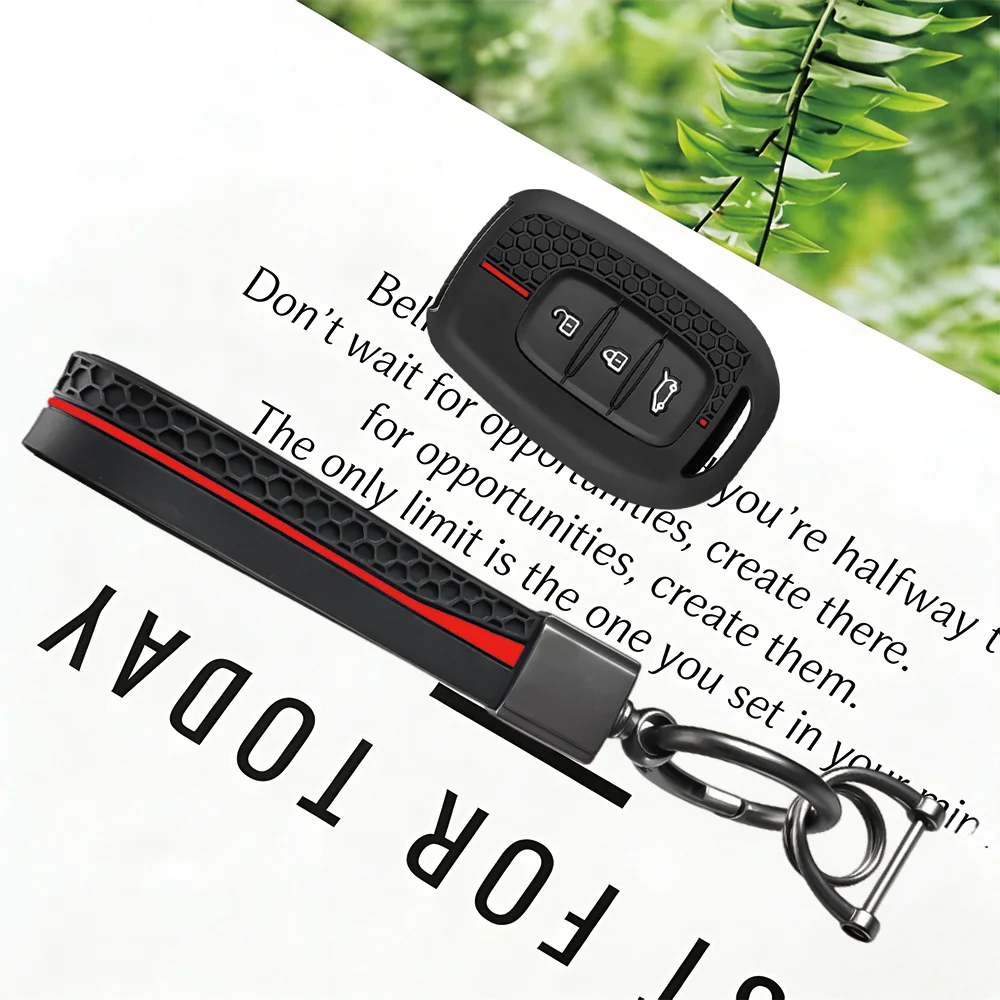 Honeycomb Fob With Keychain for Dacia Duster Spring Logan Sandero Stepway Lodgy Renault Scenic Master Dokker Silicone Cover