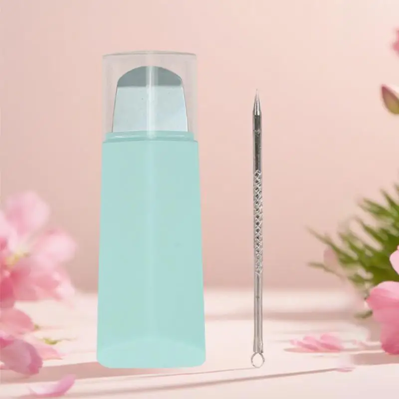 2 stks Comedondrukker Huid Scrubber Spatel Puistje Acne Naald Tool Facial Pore Cleaner Huidverzorging Set
