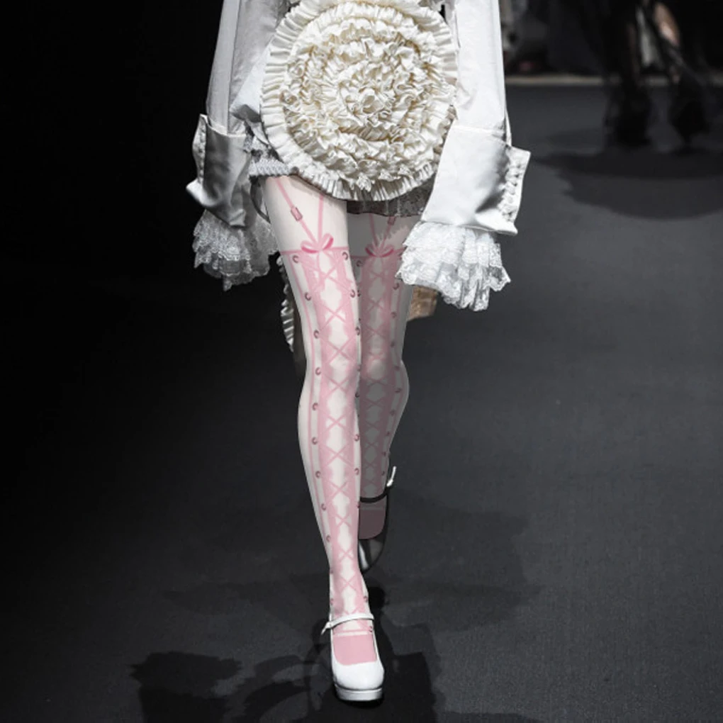 

New Harajuku Tattoo Pattern Pantyhose Female Fashion Stocking Party Pants For Women Pantyhoses Lolita Cute Kawaii Tights