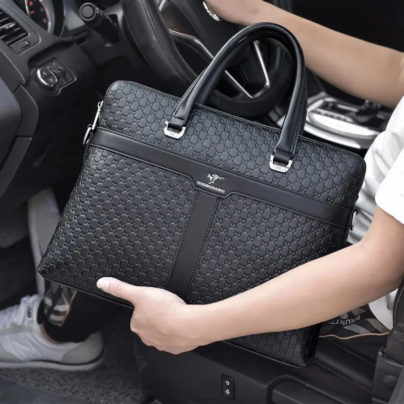 High Quality Business Men's Briefcase Fashion Leather Handbag Large Capacity Shoulder Messenger Office Man Laptop Bag