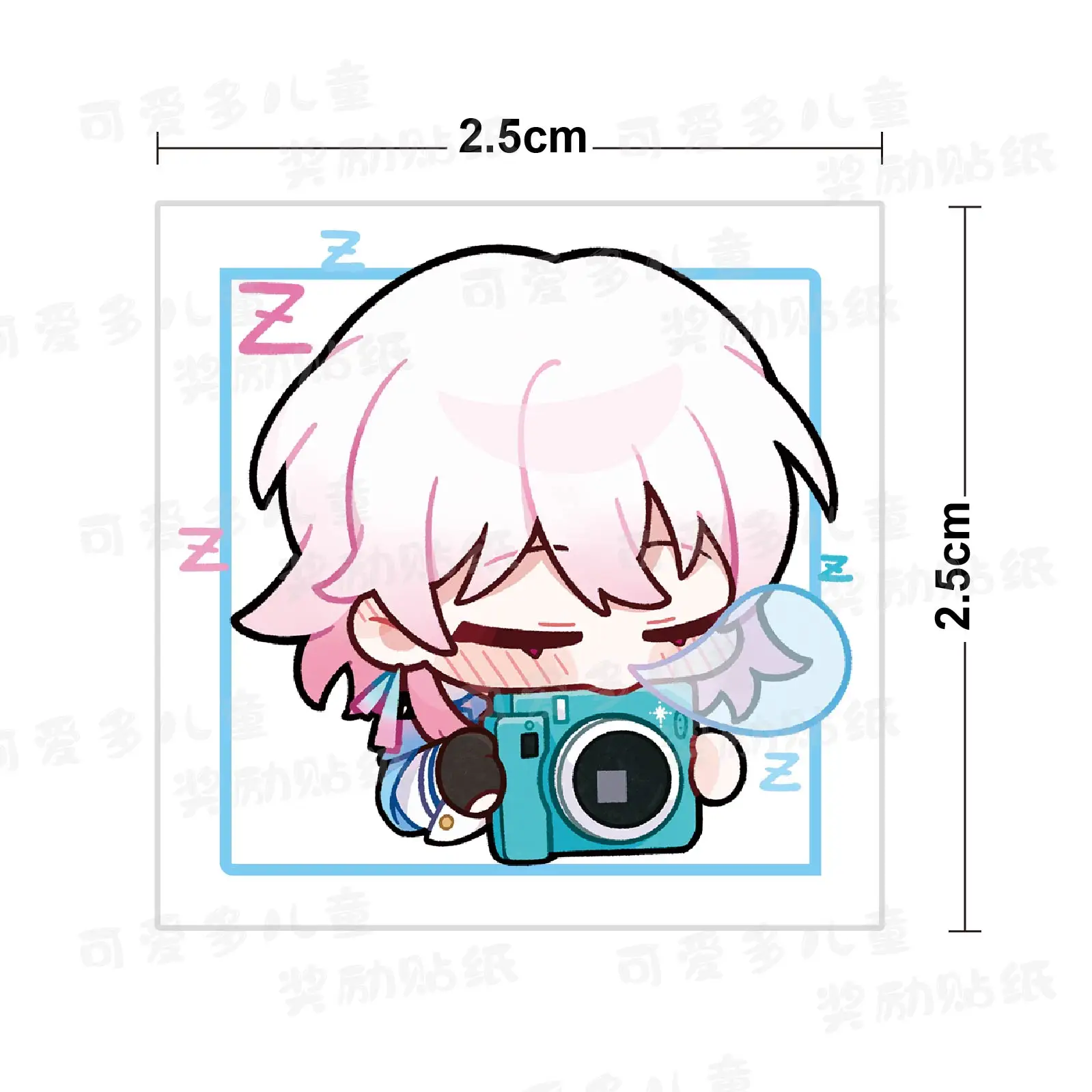 Anime Honkai: Star Rail March 7th Cosplay Adhesive Label square Curly 500 Stickers/rolls Birthday Xmas Gift Handbook Decorate