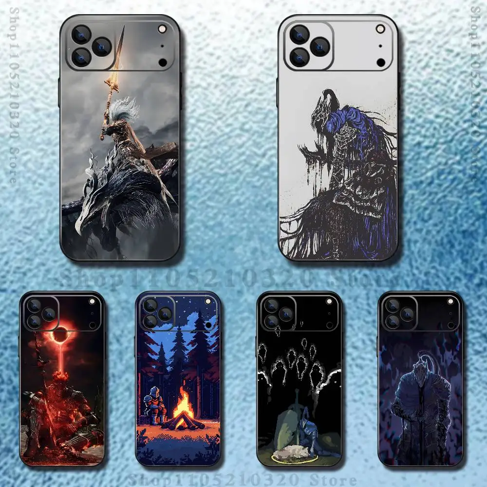 

D-Dark S-Souls Game Phone Case For iPhone 17,16,15,14,13,12,11 ,Pro Max,XS,X,XR,SE,Mini,8,7,Soft Silicone Black Cover