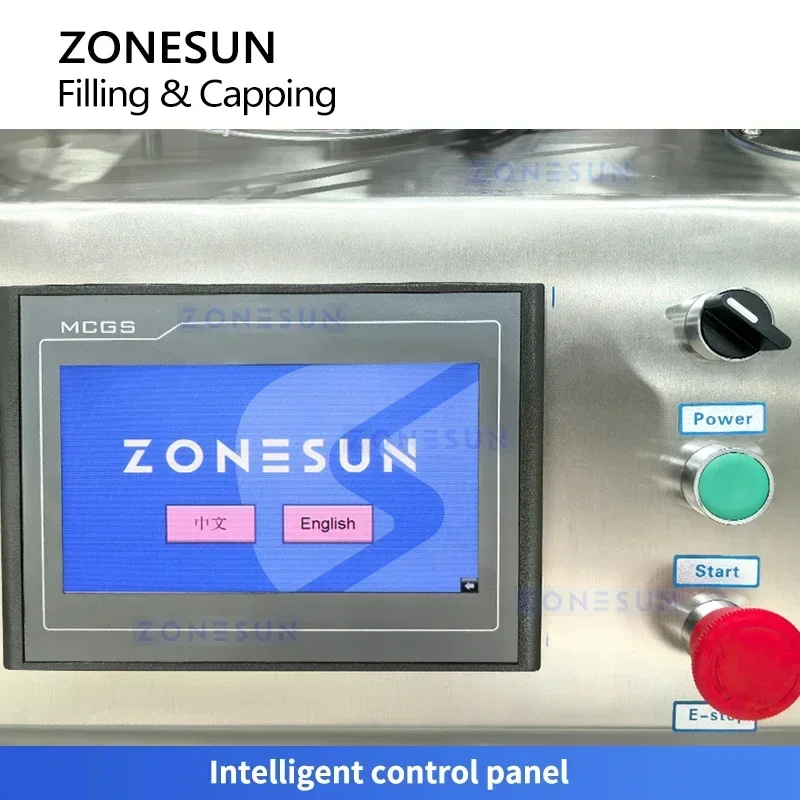 ZONESUN Automatic Bottle Filling Capping Machine ZS-DTFC4T Magnetic Pump 4-Wheel Screw Capper Liquid Packaging Line