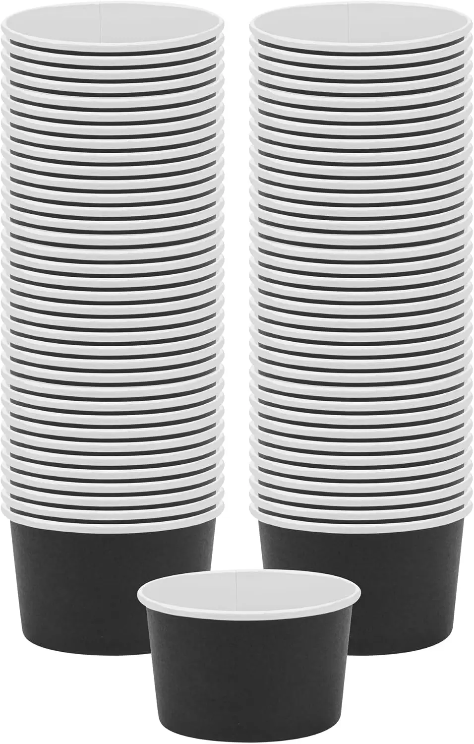 

Disposable Ice Cream Cups 5 oz, 200 Pack Sturdy Black Paper Dessert Cups for Hot & Cold Foods, Perfect for Gelato, Mousse,