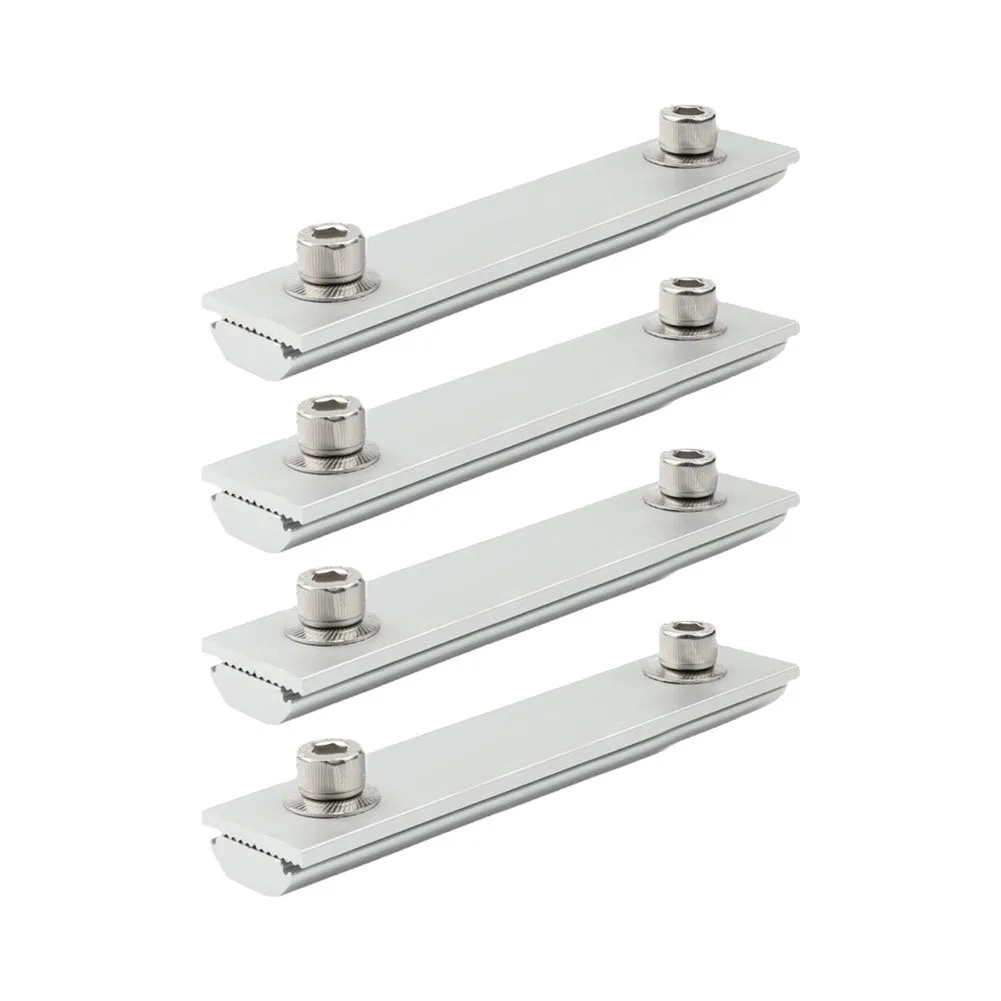 4pcs Solar Panel Rail Connector Aluminum Alloy Photovoltaic Bracket Guide Rail For 0-10mm Rails Outdoor Mounting