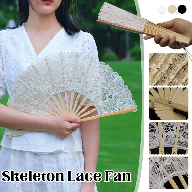 

Gorgeous European Style Lady Hand Fan Hollow Lace Folding Hand Fan Dance Wedding Party Decor Photo Prop Home Ornaments Gift