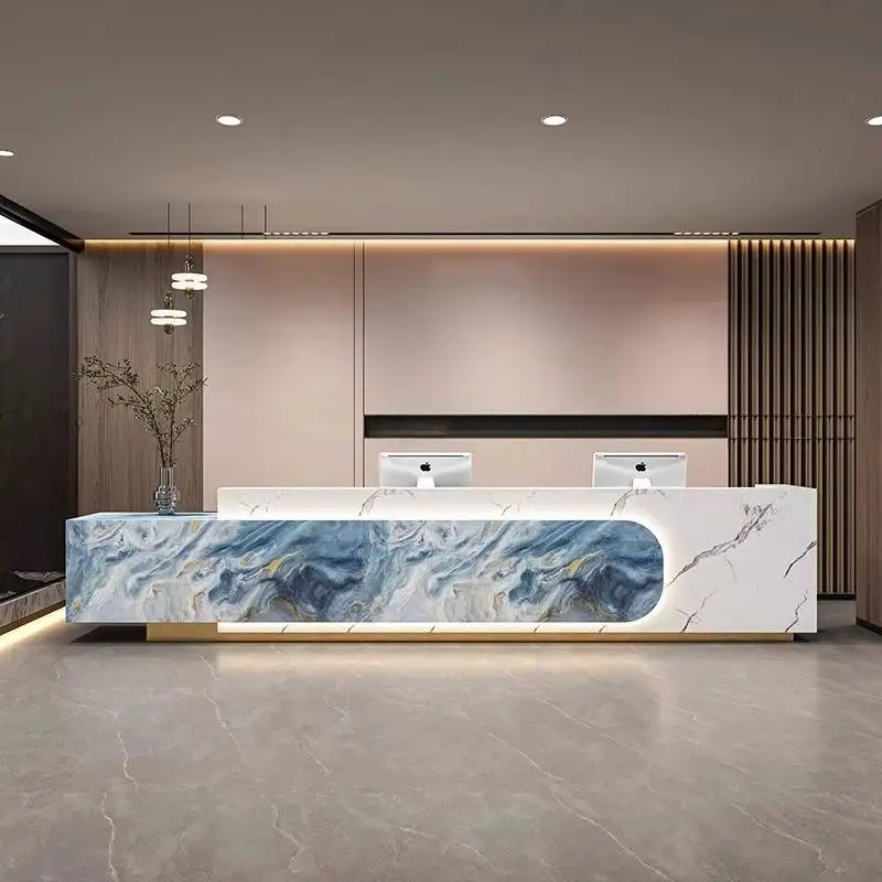 

Storage Design Reception Desks Luxury Restaurant Hotel Cashier Reception Desks Front Modern Comptoir Magasin Furniture Office