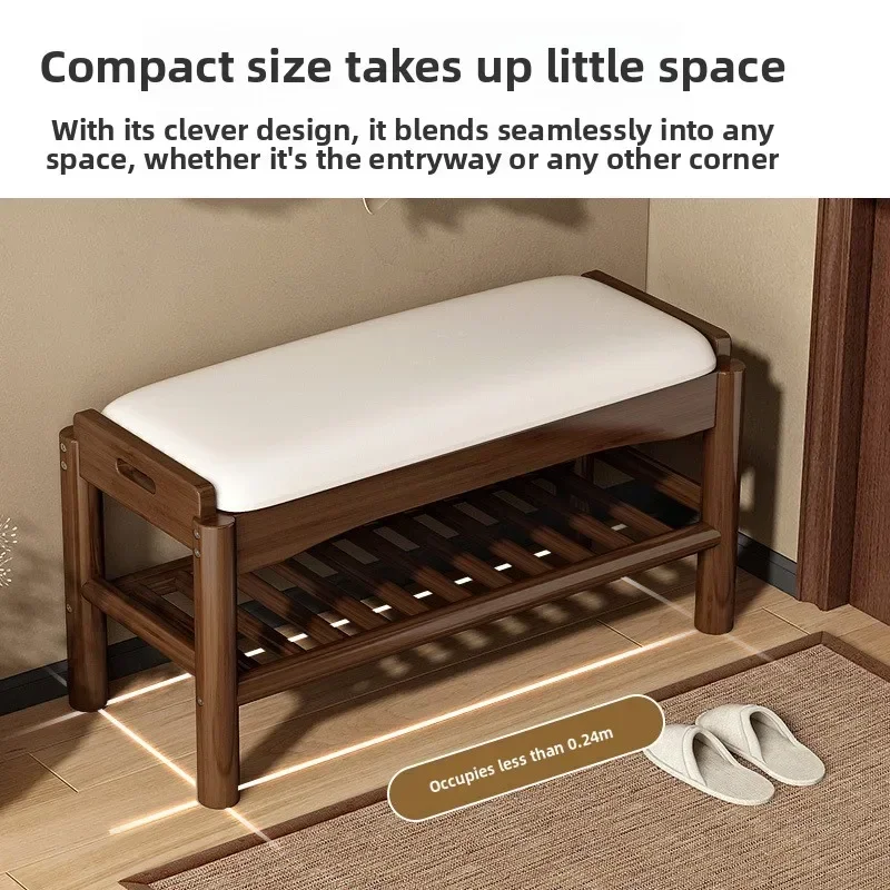 multi-functional Shoe changing stool Household seated home shoe rack Seat stool storage Shoe stool Solid wood shoe cabinet