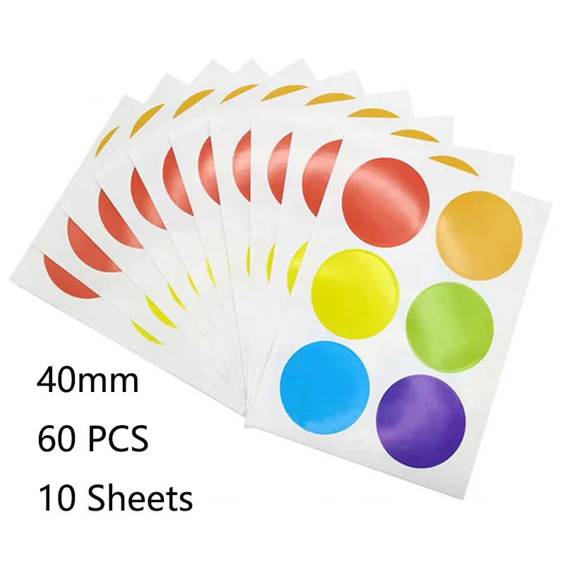 6mm 8mm 10mm 19mm 20mm 40mm Gekleurde Dot Stickers Polka Cirkel Kantoor Klas Partij decoratie Speelgoed Dagboek Decoratie Sticker