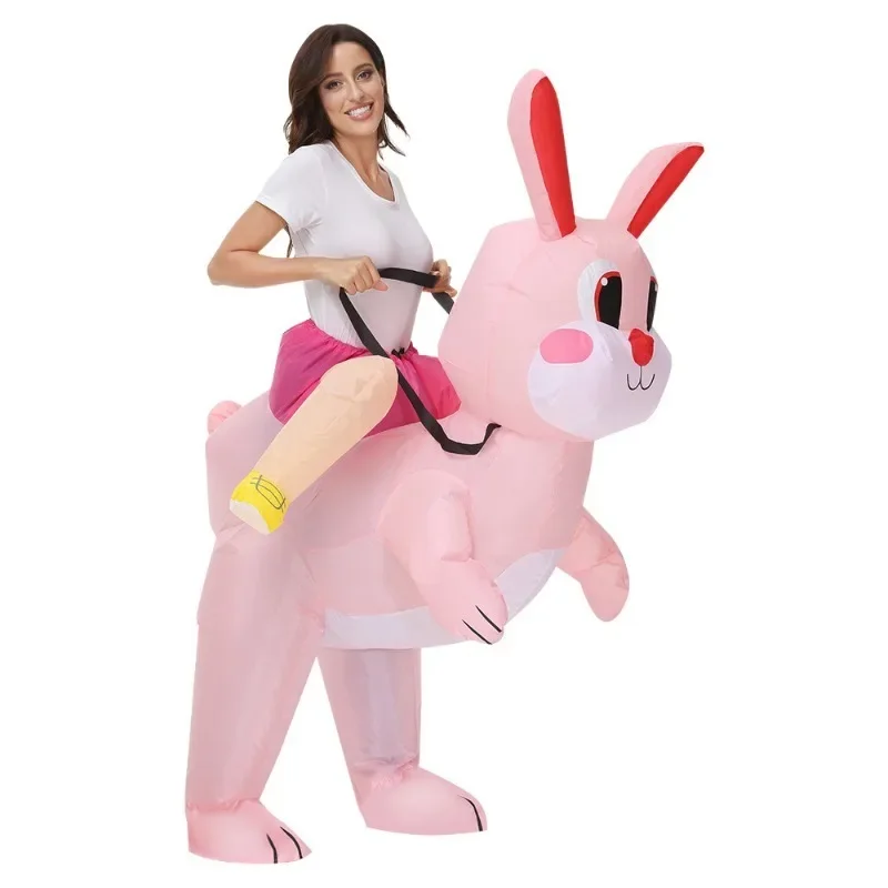 สัตว์น่ารัก Inflatable ชุดไดโนเสาร์กระต่ายช้างเครื่องแต่งกายเด็กและผู้ใหญ่ตลกบทบาทเล่นเสื้อผ้าสําหรับ Carnival Party