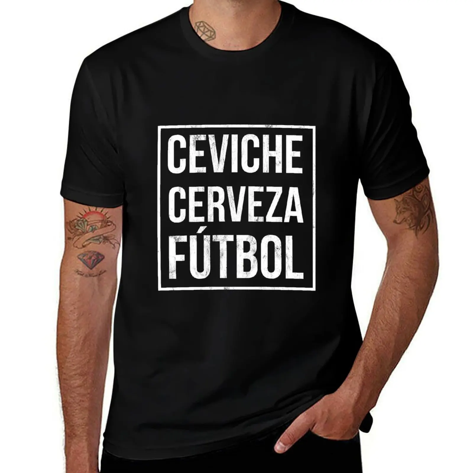 

Ceviche Cerveza Futbol Peru Flag Soccer Team T-Shirt vintage t shirts anime clothes t shirt for men