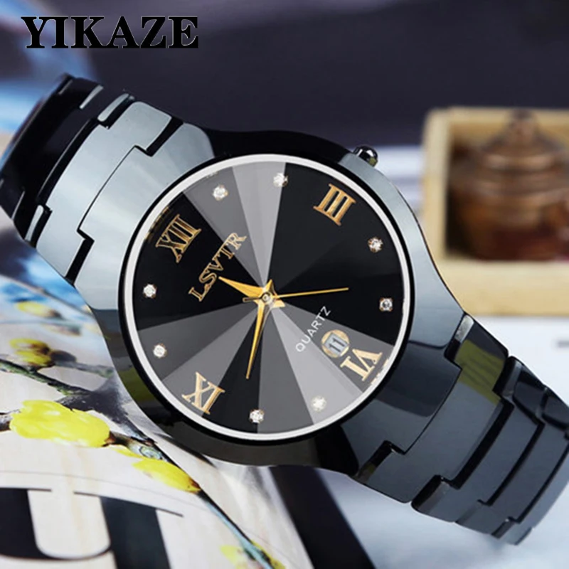 YIKAZE-relojes de lujo para mujer, reloj de cuarzo con calendario elegante, de pulsera de acero inoxidable, resistente al agua