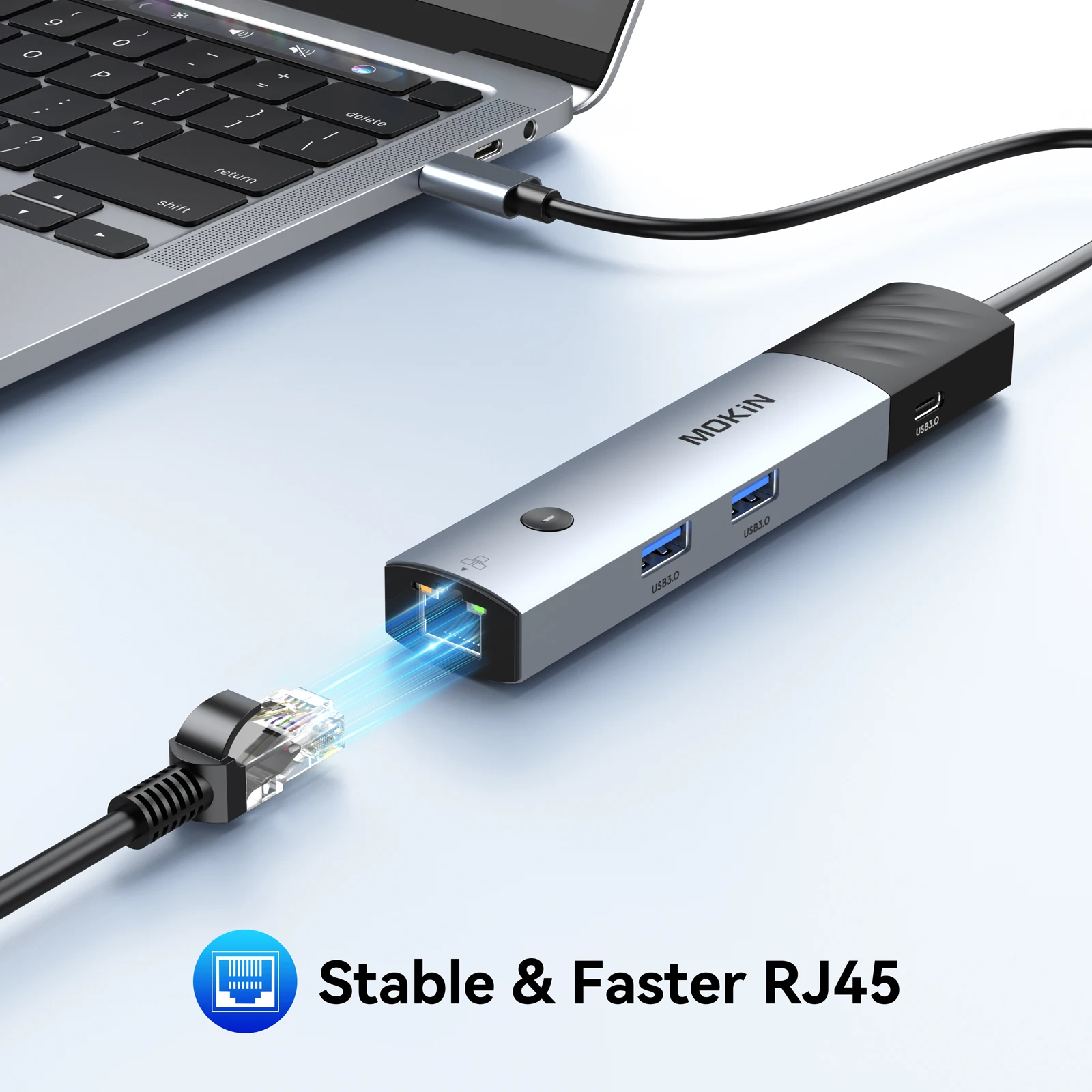 Imagem -06 - Mokn-adaptador para Macbook Air Pro em 4k 60hz Hdmi Usb 3.0 pd 100w Rj45 1000mbps Adaptador de Carregamento Rápido Usb c Acessórios pc