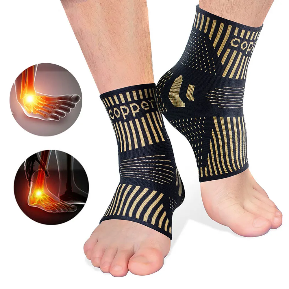 

Copper Ion Ankle Protector Elastic Warm Breathable Ankle Support Brace For Sports Basketball Running Mountaineering Pain Relief