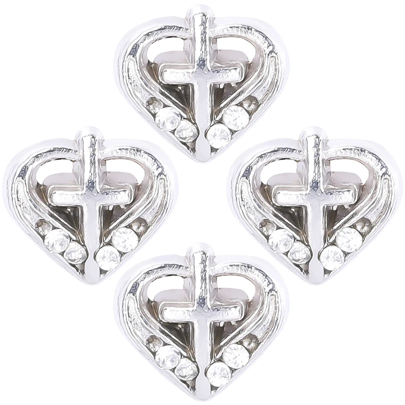 20Pcs/Lot Heart Cross Peace Symbol Letter Hope Angel Wings Floating Charms Lucky Horseshoe Evil Eye Hand Pendant Jewelry Making