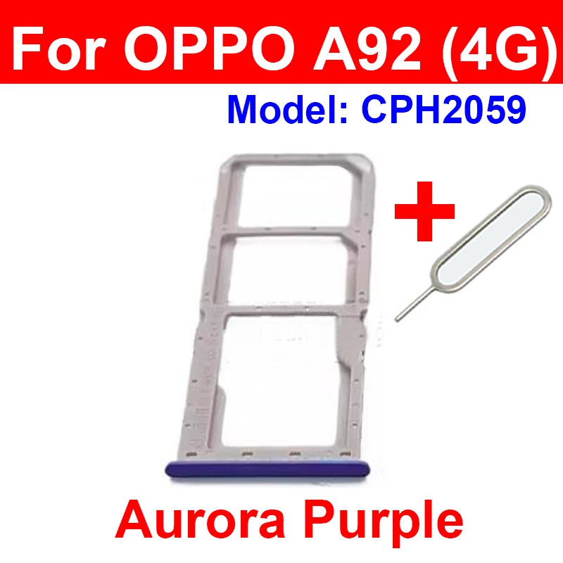 For OPPO A91 A92 A92s A93 4G 5G  Card Slot Adapter Reader Sim Card Tray Holder Replacement Repair Parts