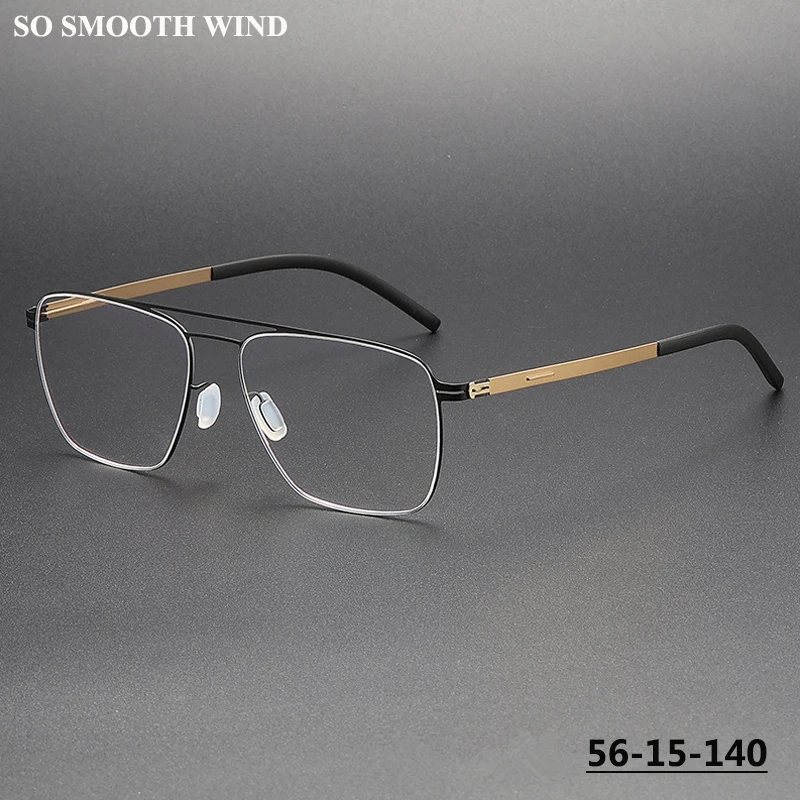 

German Brand Handmade Pilot Glasses Frame Men Ultralight Prescription Eyeglasses Read Glasses Double-Beam Optical Myopia Eyewear