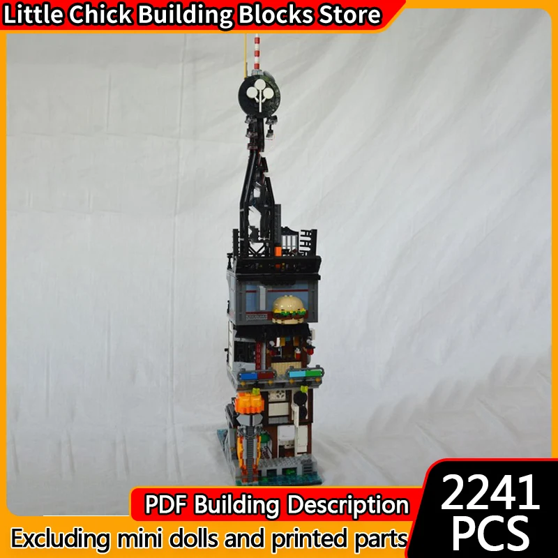 

Модель City Street View MOC, строительные кирпичи Ninjago, городская архитектура, модульная технология, детские праздничные подарки, сборный игрушечный костюм