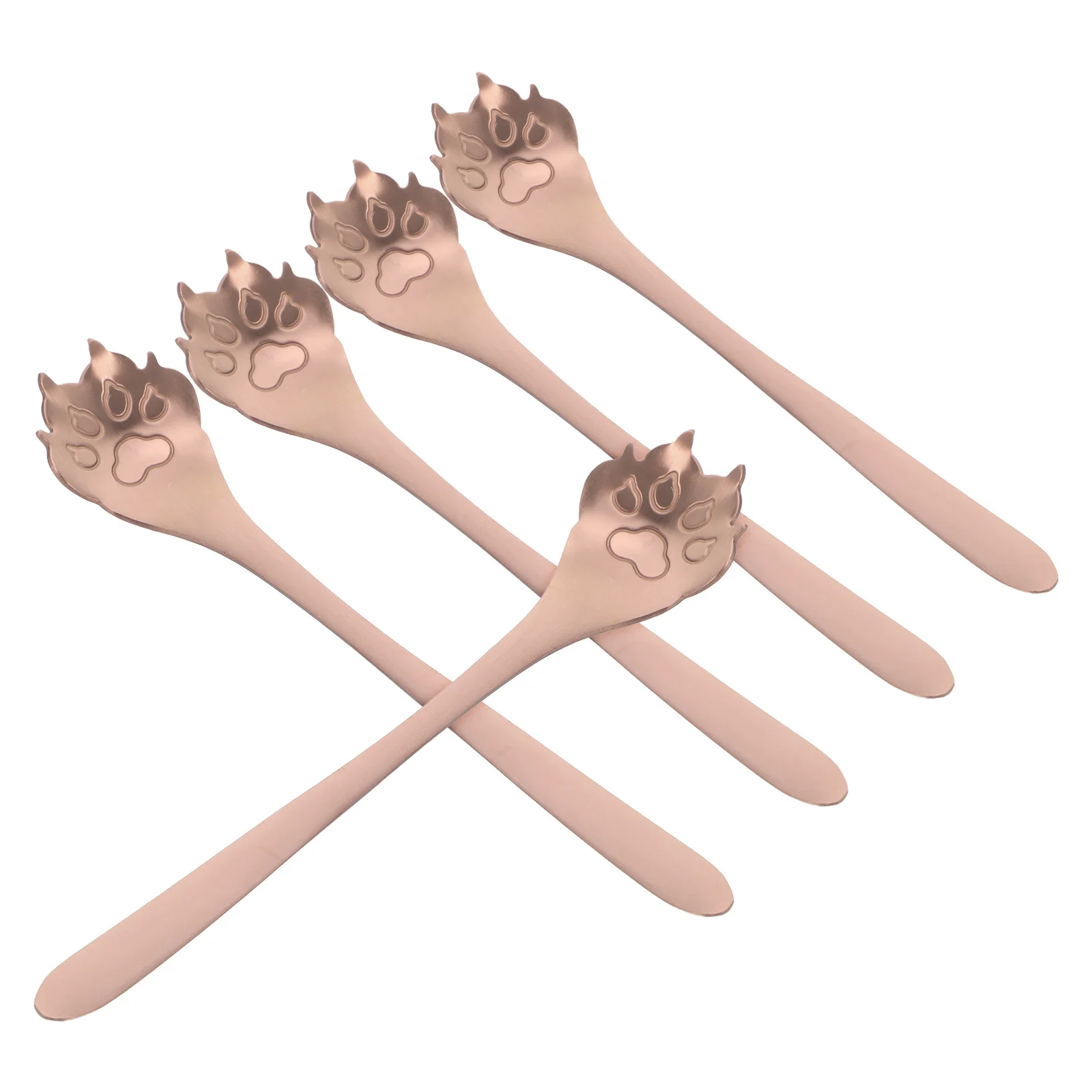 

5 PCS Spoon Silverware Teaspoon Metal Dessert Tainless Steel Serving Spoons Stainless Cake