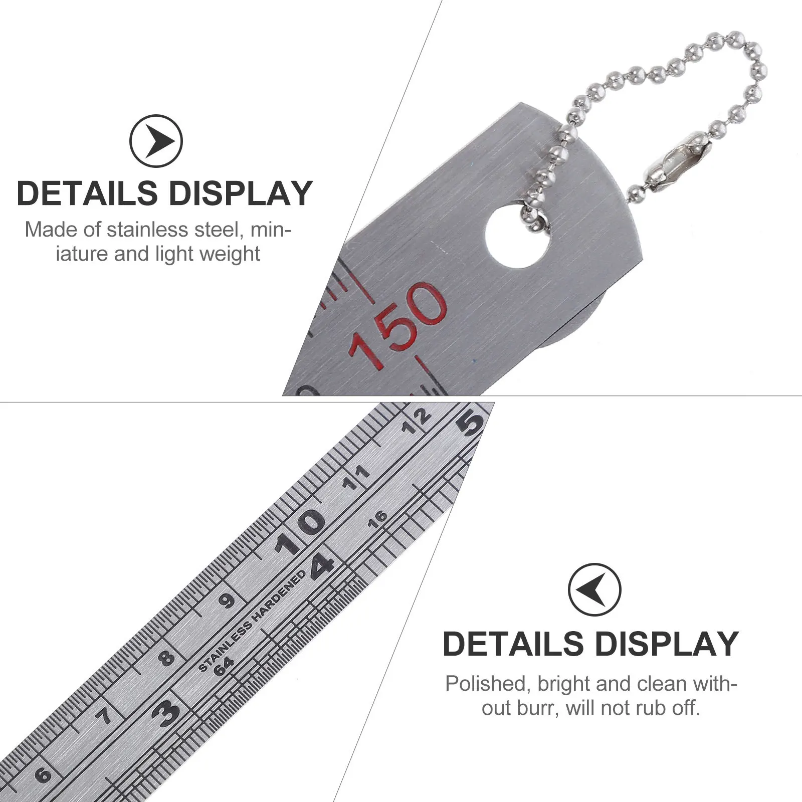 

Stainless Steel Taper Gauge Pocket Size Straight Ruler For Welding Depth Measurement Rustproof Engineering Tool