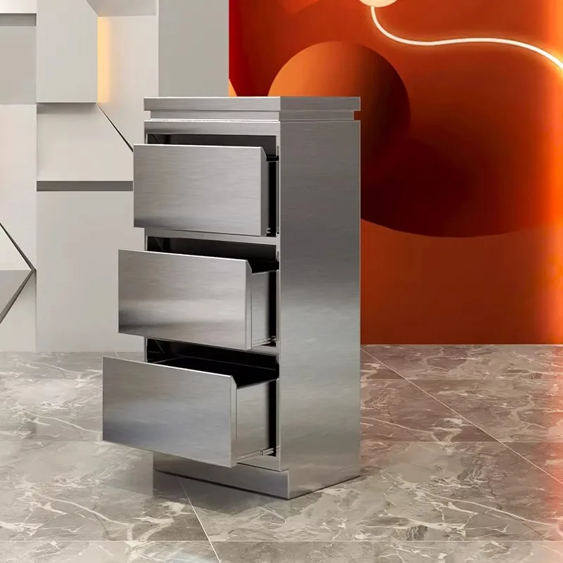 Barber Shop Tool Cabinet Stainless Steel Hair Tool Cabinet Hair Salon Special Tool Desk Storage Locker with Drawer