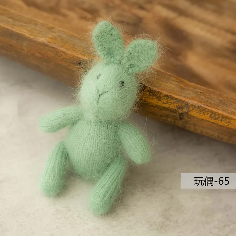 Newborn photo doll knitting rabbit toy studio baby full moon photography props display pieces