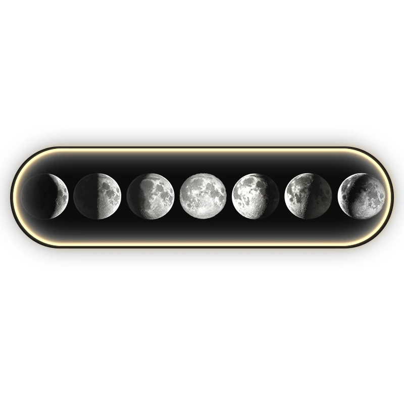 Modern Moon Interior Painting Led Wall Hanging Light For Bedroom Living Room Cafe Interior Home Decoration Hanging Fixed Light