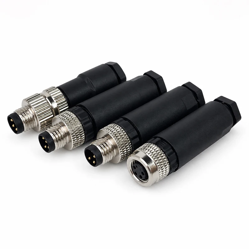 M8 IP67 Waterproof Sensor Connector 3/4/5/6/8 Pin A Coded Male Female Straight Right Angle Cable Plug Screw Lock for Automation