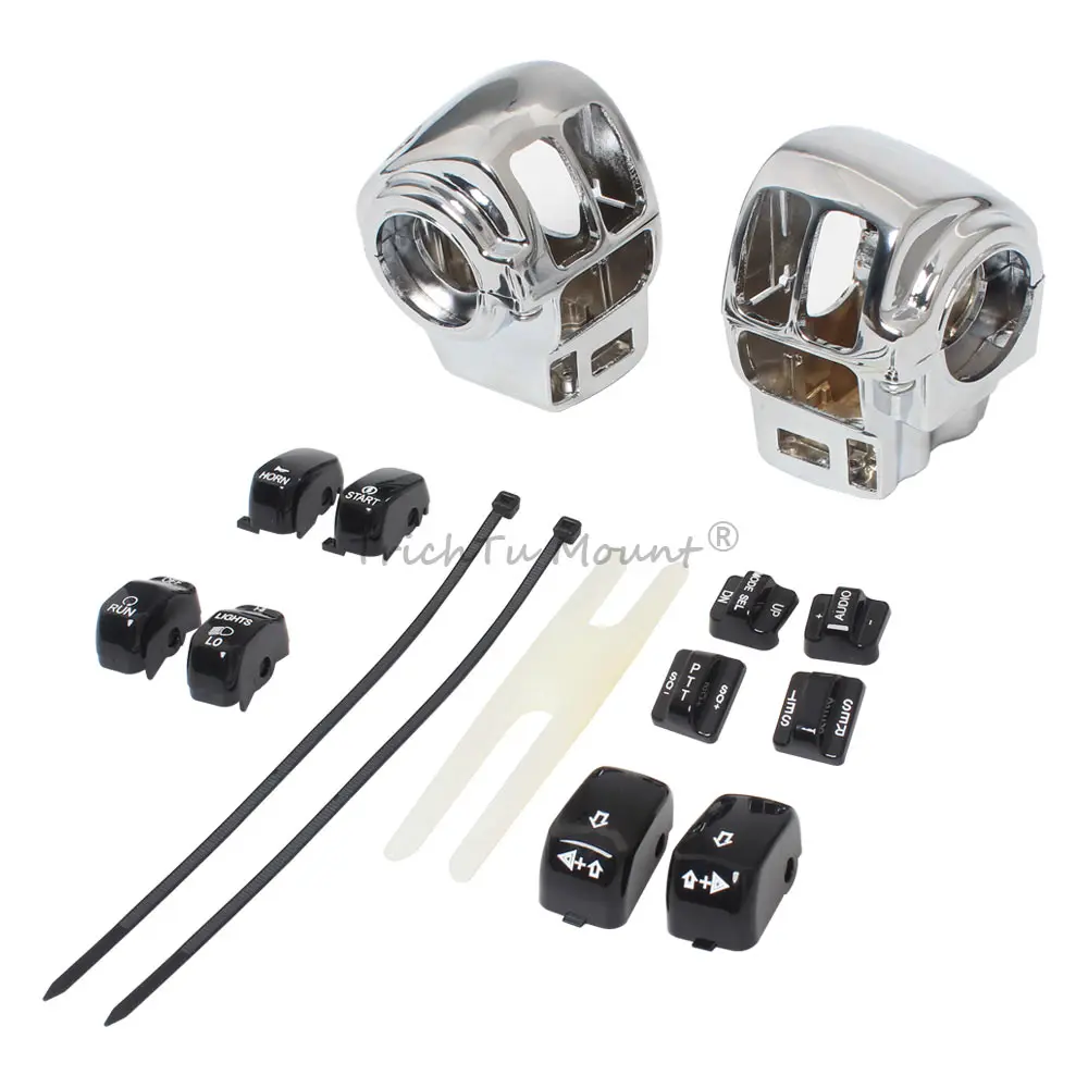 Hand Control Switch Housing & Button Caps For Harley Touring Road Glide Electra Glide Ultra Limited Classic 1996-2013, 1 Set