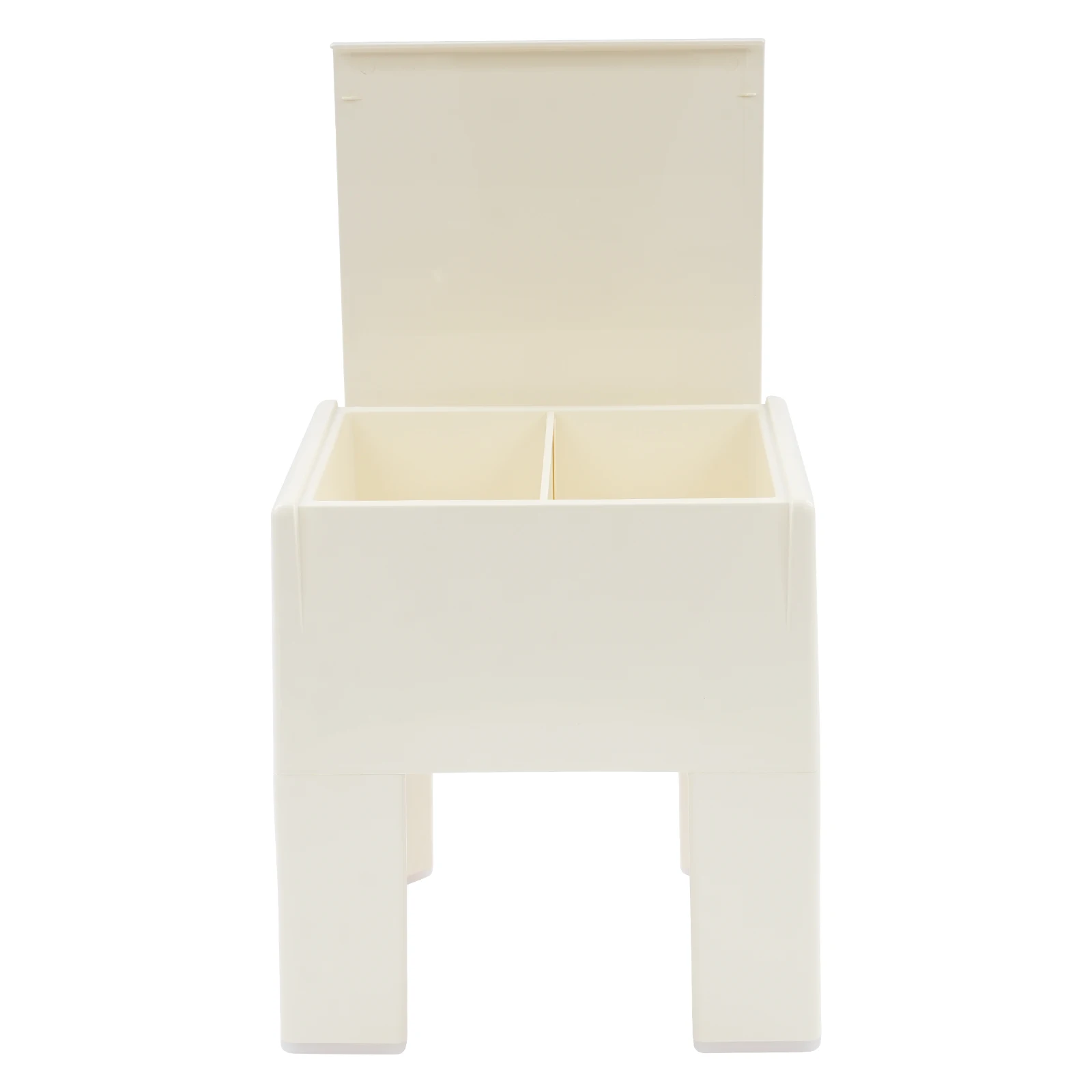 طاولة نهاية ABS بيضاء متعددة الوظائف - 15 × 12.6 × 15.7 بوصة (مدمجة)، تخزين تحميل 286.6 رطل + مقعد + فواصل قابلة للإزالة، سهلة التنظيف #5