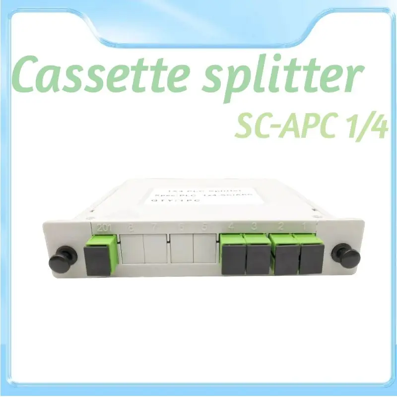 

10pcs/lot 1x4 PLC Cassette Insertion Type SC APC Box FTTH box SC APC 1/4 Fiber Optic Splitter