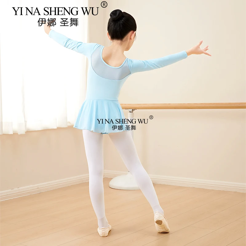 Girls' Long Sleeved Ballet Clothes, Cotton Children's Dance Clothes, Ballet Dance Clothes, Performance Clothes