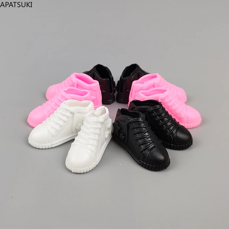 

5pairs/lot Star Fashion Flat Shoes For Barbie Dolls Flat Heel Shoes Plastic Mix Color Shoes For Barbie 1/6 Accessories Kids Toys