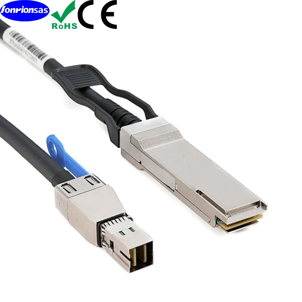 Imagem -03 - Lonrionsas-mini Sas Externo hd Sff8644 a Qsfp Sff9436 Cabo Híbrido Sas 30awg 100 Ohms