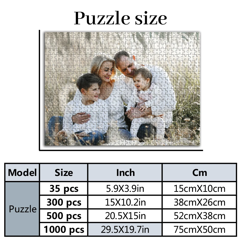 35/300/500/1000pcs Personalized Custom Photo Puzzle family photo Parent-Child Interactive Diy Assemble Game Toy view 2