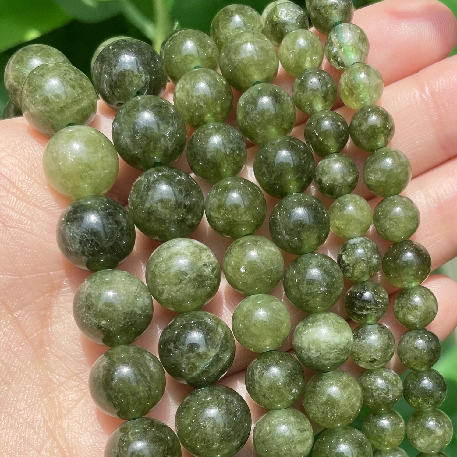 Natural Minerals Stone Green Jades Round Loose Spacer Beads for Needlework Jewelry Making DIY Bracelet Accessories 15\'\' 6 8 10mm