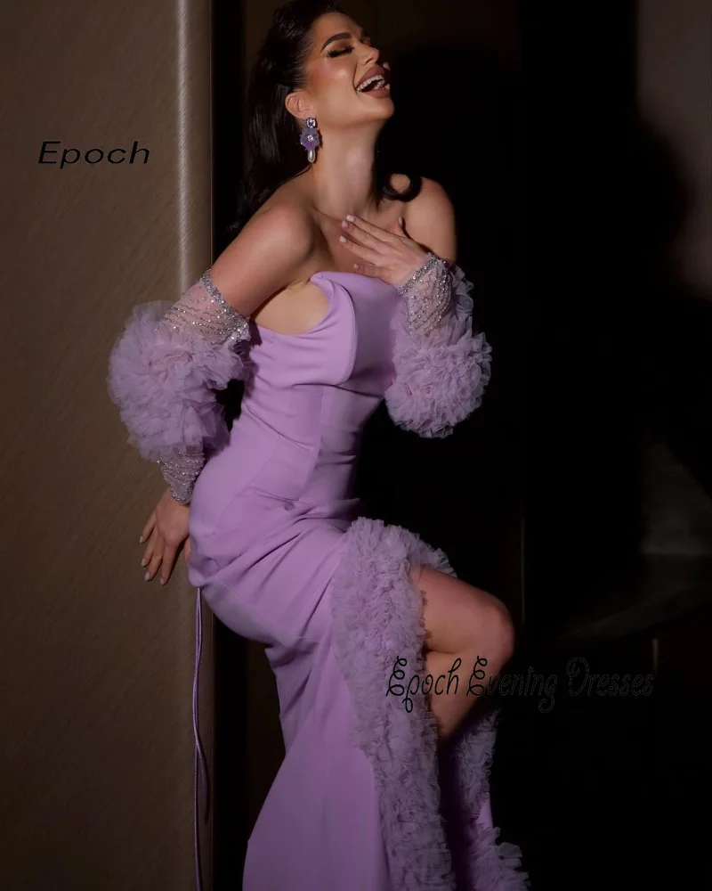 Epoch Satin Evening Dress Trumpet فساتين مناسبة رسمية Elegant Ruffles Strapless Ribbon Homecoming Prom Gown Sexy Women 2024