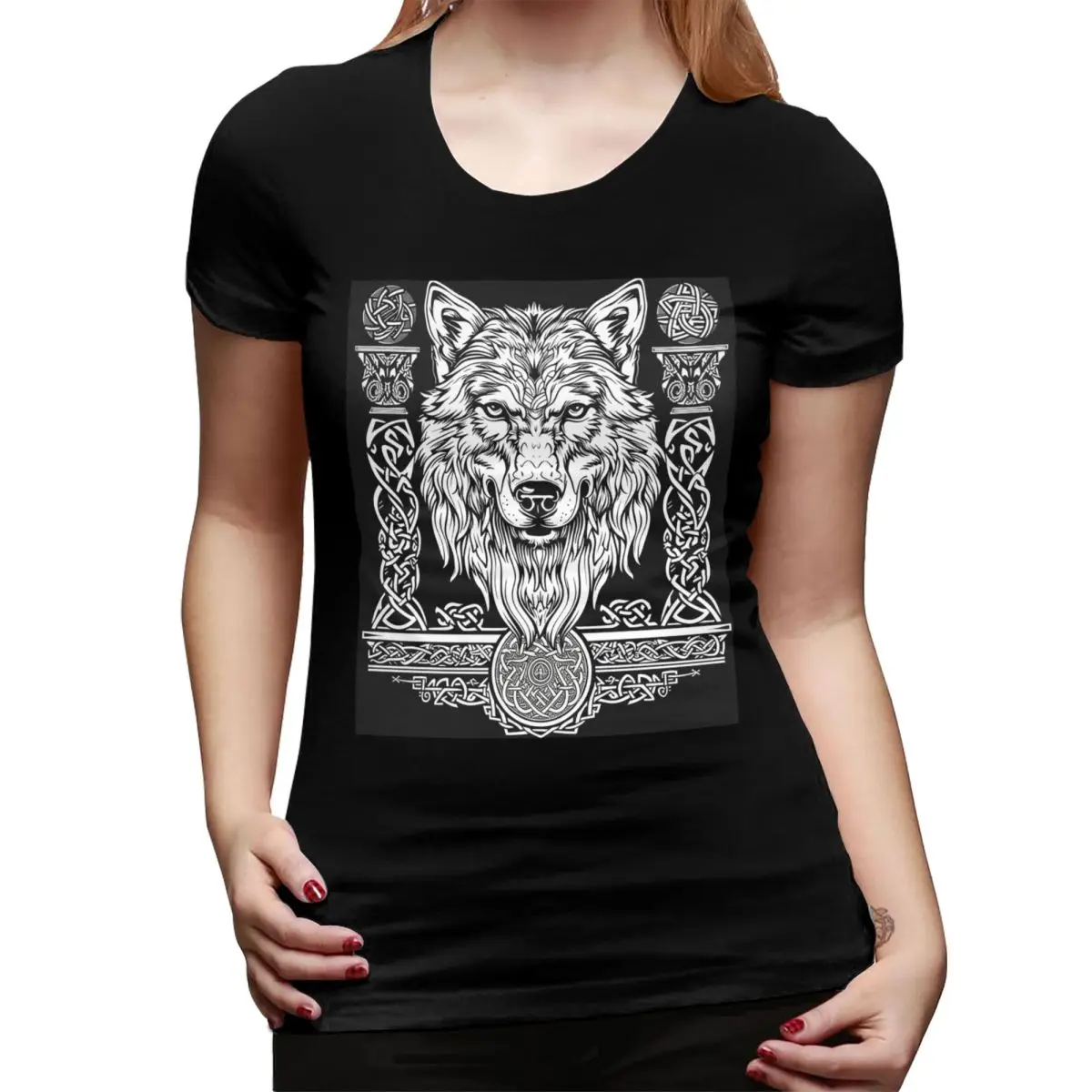 T-shirt nordique viking celtique pour femmes, col rond, streetwear, t-shirts pour femmes, hauts courts d'été