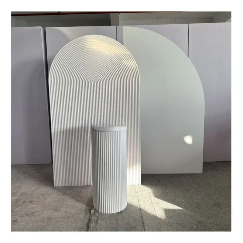 

Hot SalesPopular Selling Wedding White Ribbed Plinth Round Cylinder Cake Stand Acrylic Plinth For Wedding Event Birthday Party D