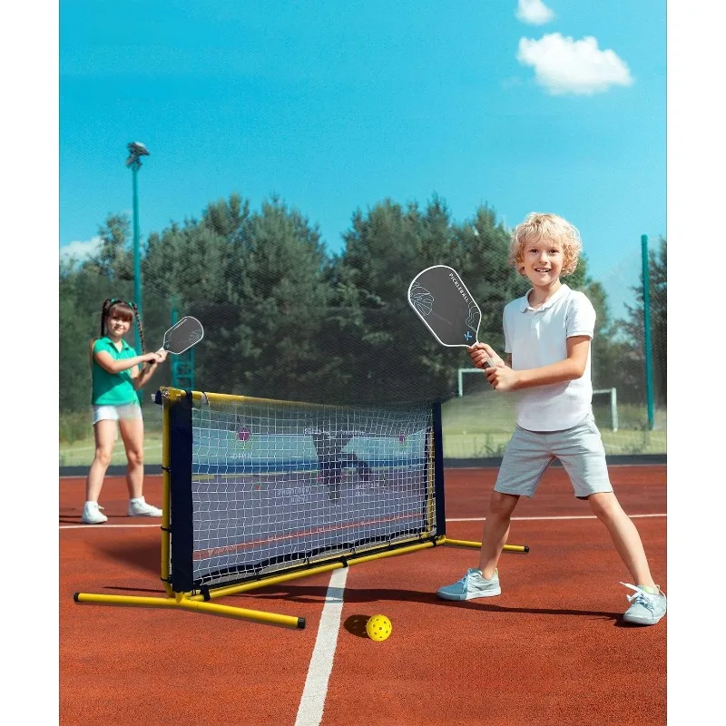 Multi-Functional Tennis Rebound Net, Adjustable Height Dink Practice Rebound Frame, 6 5.5 3 Training Net Rack