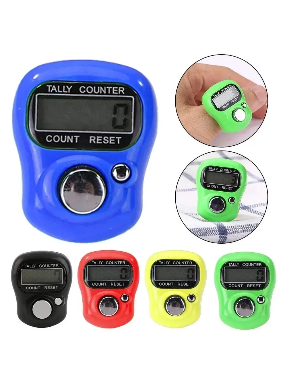 

Mini Stitch Marker and Row Finger Counter LCD Electronic Digital Counter Range 0-99999 Hand Held Knitting Row Counter Clicker