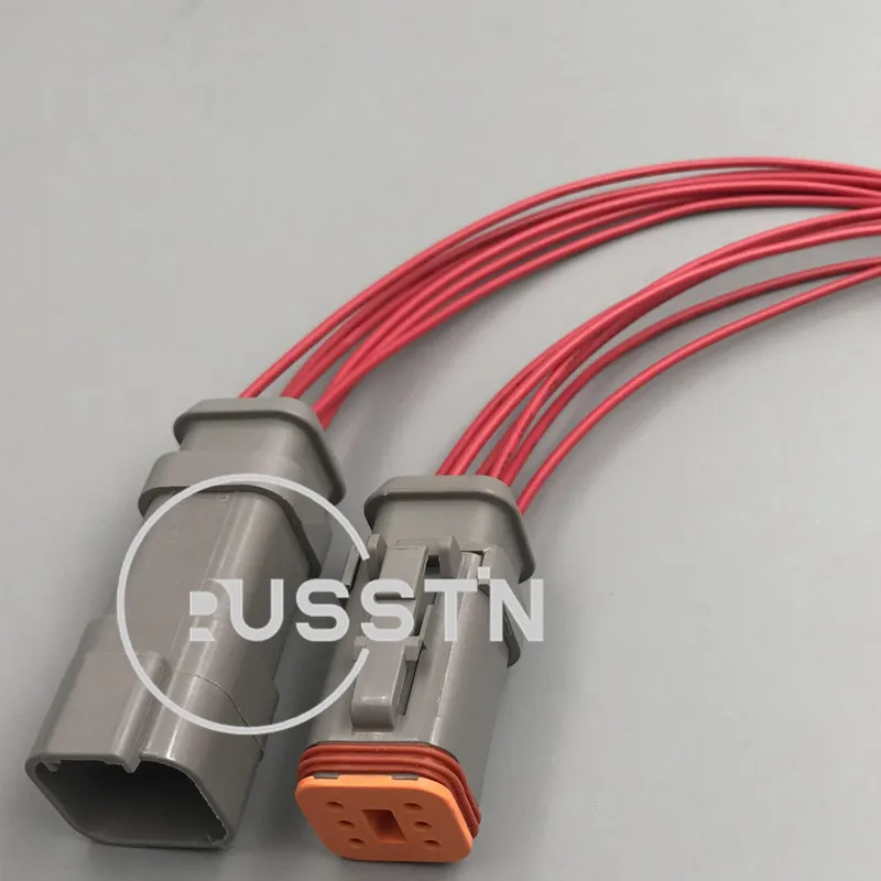 1 Set 6 Pin DT04-6P-E008 DT04-6S-E008 Automobile Wiring Terminal Socket AC Assembly Waterproof Connector