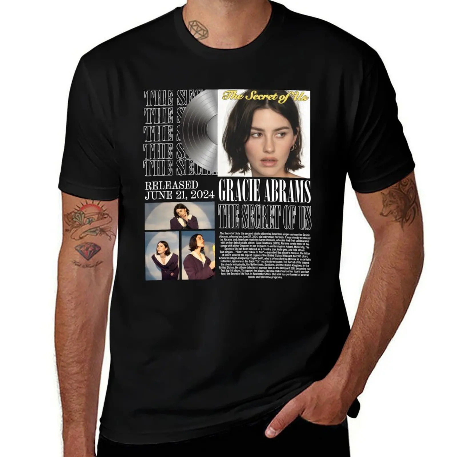 The Secret Of Us Album 2024 T-Shirt Outdoor Work Short Sleeve Top T-Shirt