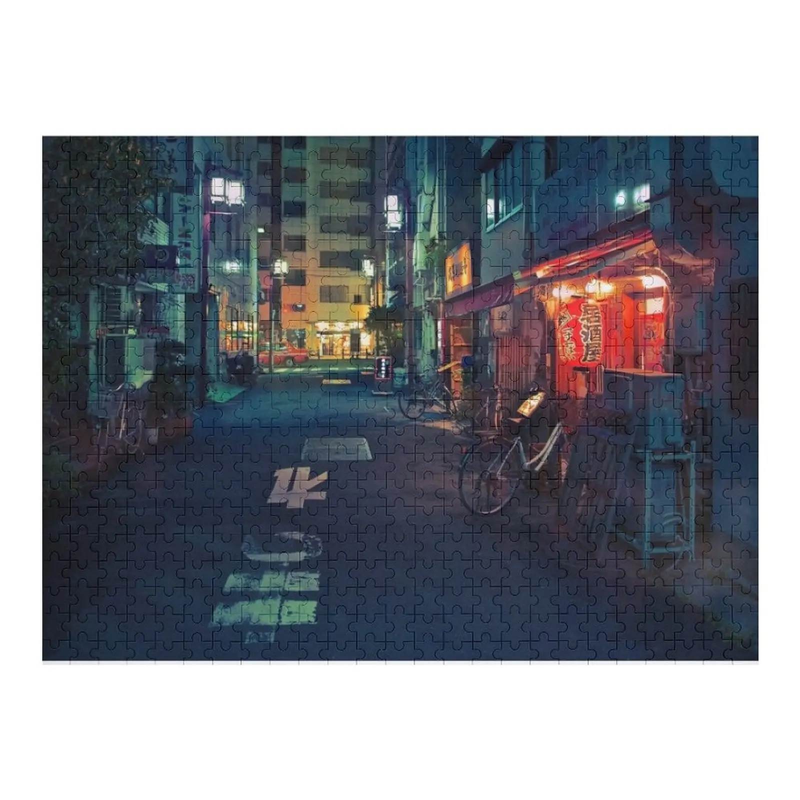 

Neo Tokyo - Quiet street in Shinjuku Jigsaw Puzzle Personalized For Kids Baby Wooden Works Of Art Puzzle
